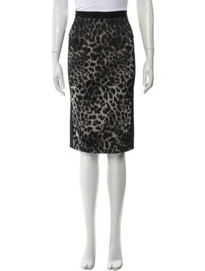 Pre-owned Roland Mouret Animal Print Knee-length Skirt In White