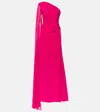 Roland Mouret Asymmetic Silk Chiffon Gown In Pink