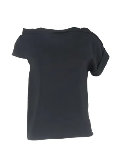 Pre-owned Roland Mouret Asymmetric Blouse In Black
