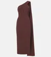 ROLAND MOURET ASYMMETRIC CADY MIDI DRESS