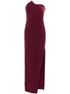 Roland Mouret Strapless Panelled Crepe Gown In Red