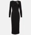 Roland Mouret Womens Black Asymmetric-neckline Crepe Midi Dress In Black