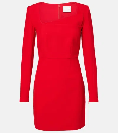 Roland Mouret Long-sleeve Wool Dress In Red