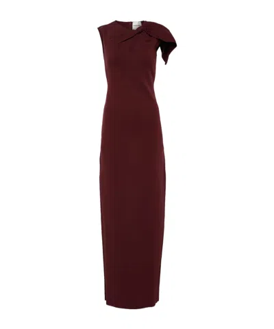 Roland Mouret Asymmetric Cutout Maxi Dress In Burgundy