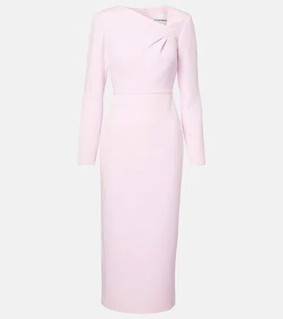 Roland Mouret Asymmetric Draped Crêpe Midi Dress In Pink