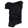 Roland Mouret Asymmetric Draped Top In Black Wool In Black
