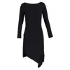 Roland Mouret Asymmetric Dress In Black Polyester
