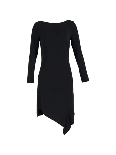 Pre-owned Roland Mouret Asymmetric Long-sleeve Dress In Black