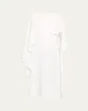Roland Mouret Asymmetric Satin Crepe Cape Top In White