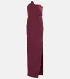 Roland Mouret Strapless Panelled Crepe Gown In Red