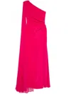 Roland Mouret Asymmetric Silk Gown In Pink