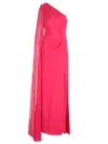 Roland Mouret Asymmetic Silk Chiffon Gown In Rose