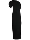Roland Mouret One-shoulder Wool-blend Dress In Schwarz