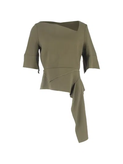 Pre-owned Roland Mouret Asymmetric Top In Green