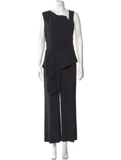 Pre-owned Roland Mouret Asymmetrical Jumpsuit In Black