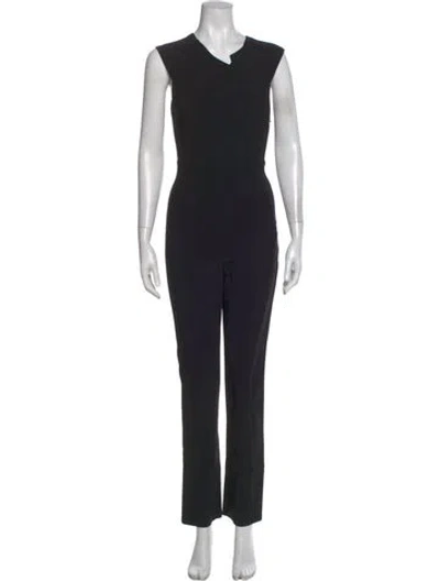 Pre-owned Roland Mouret Asymmetrical Jumpsuit In Black