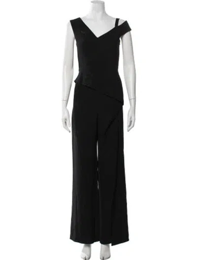 Pre-owned Roland Mouret Asymmetrical Jumpsuit In Black