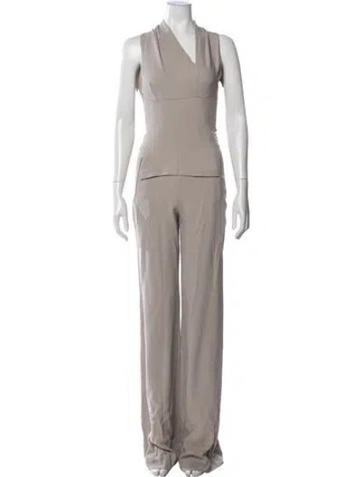 Pre-owned Roland Mouret Asymmetrical Jumpsuit In Grey