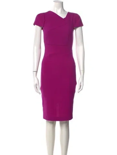 Pre-owned Roland Mouret Asymmetrical Knee-length Dress In Purple