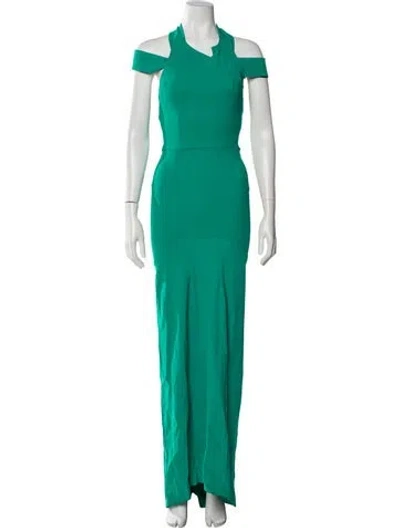 Pre-owned Roland Mouret Asymmetrical Long Dress In Green