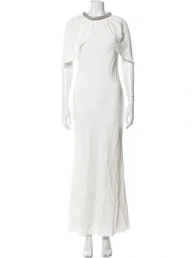 Pre-owned Roland Mouret Asymmetrical Long Dress In White