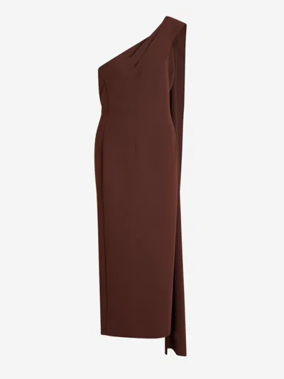 Roland Mouret Asymmetrical Dress In Brown | ModeSens