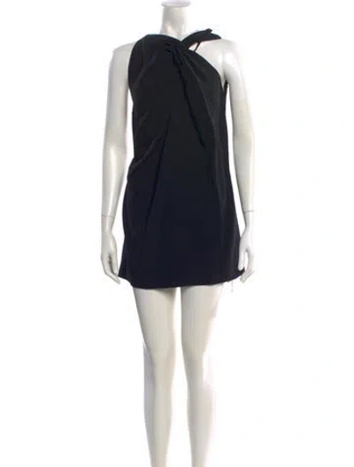 Pre-owned Roland Mouret Asymmetrical Mini Dress In Black