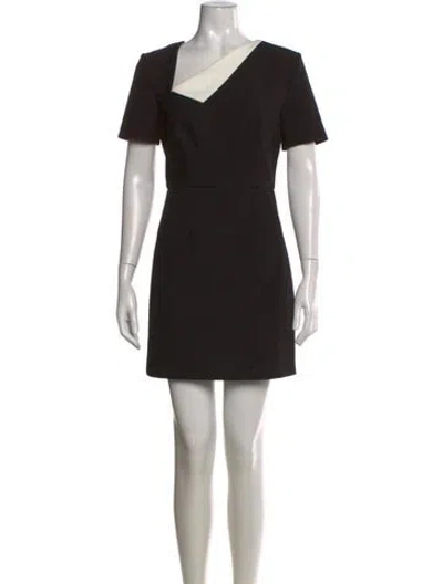 Pre-owned Roland Mouret Asymmetrical Mini Dress In Black