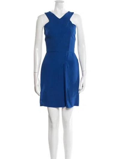 Pre-owned Roland Mouret Asymmetrical Mini Dress In Blue