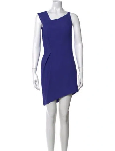 Pre-owned Roland Mouret Asymmetrical Mini Dress In Purple