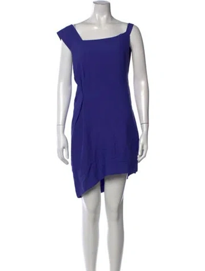 Pre-owned Roland Mouret Asymmetrical Mini Dress In Purple