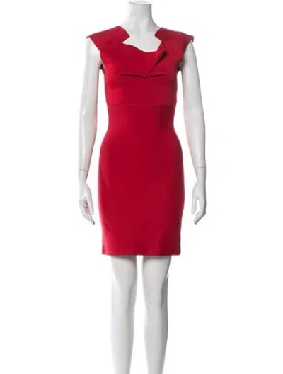 Pre-owned Roland Mouret Asymmetrical Mini Dress In Red