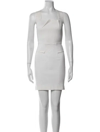 Pre-owned Roland Mouret Asymmetrical Mini Dress In White