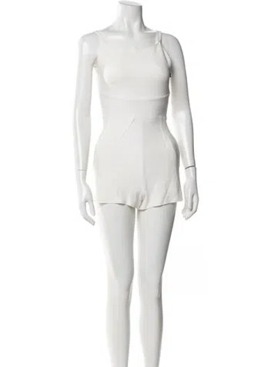 Pre-owned Roland Mouret Asymmetrical Romper In Neutral