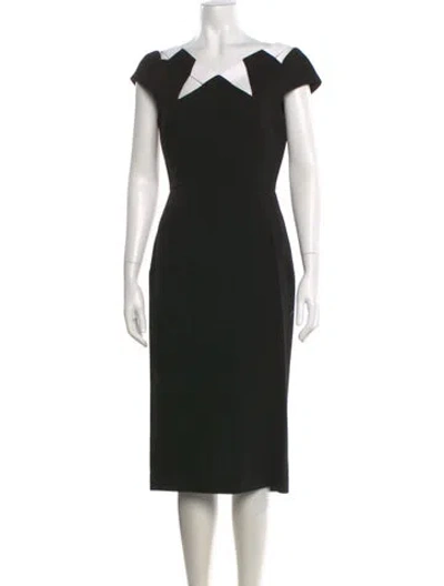 Pre-owned Roland Mouret Asymmetrical Short Sleeve Top In Black