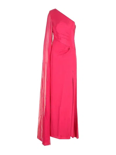 ROLAND MOURET ASYMMETRICAL SILK DRESS
