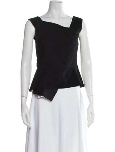 Pre-owned Roland Mouret Asymmetrical Sleeveless Top In Black