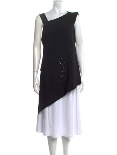 Pre-owned Roland Mouret Asymmetrical Sleeveless Top In Black