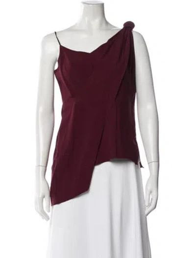 Pre-owned Roland Mouret Asymmetrical Sleeveless Top In Red