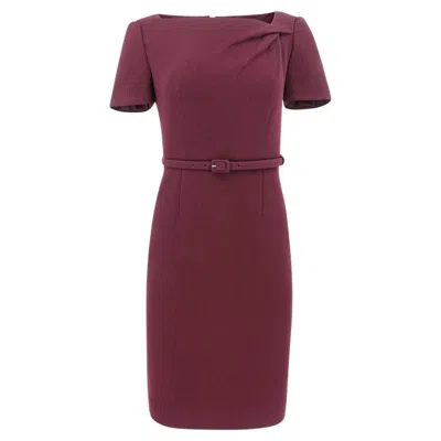 Pre-owned Roland Mouret Aw25 Mulberry Wool Double-crepe Pencil Dress, New With Tags In Purple