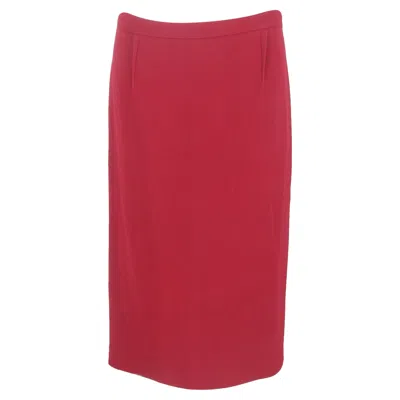 Roland Mouret Back-zipped Midi Pencil Skirt In Burgundy Wool In Red