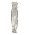 Roland Mouret Sequined Gathered Corset Gown In Gray