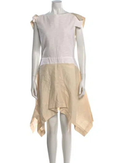 Pre-owned Roland Mouret Bateau Neckline Knee-length Dress In Neutral