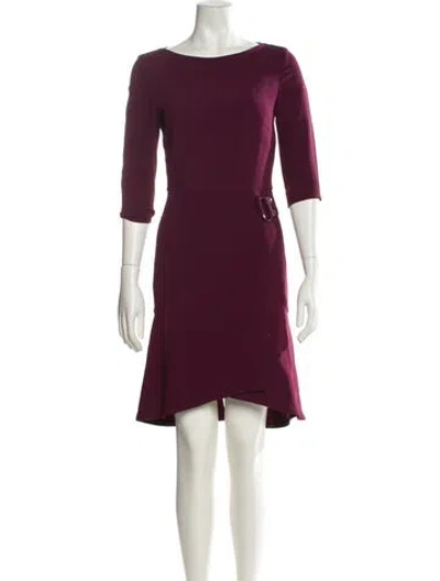 Pre-owned Roland Mouret Bateau Neckline Knee-length Dress In Purple