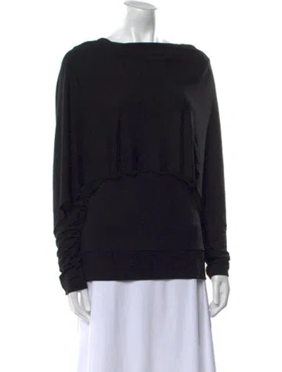Pre-owned Roland Mouret Bateau Neckline Long Sleeve Sweatshirt In Black
