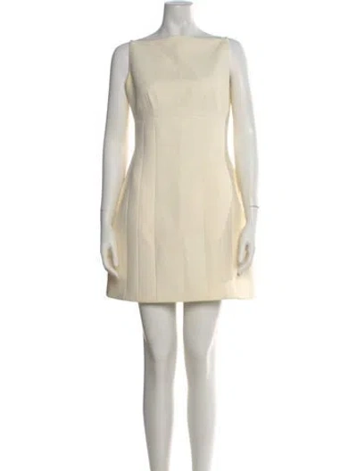 Pre-owned Roland Mouret Bateau Neckline Mini Dress In Neutral