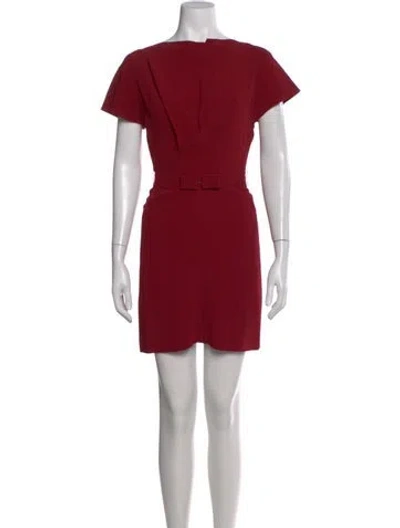 Pre-owned Roland Mouret Bateau Neckline Mini Dress In Red