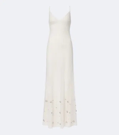 Roland Mouret Beaded Embellished Gown In White
