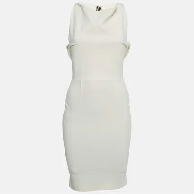 Roland Mouret Beige Crepe Cut-out Mini Dress In Neutral