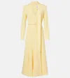 Roland Mouret Belted Cady Midi Dress In Yellow